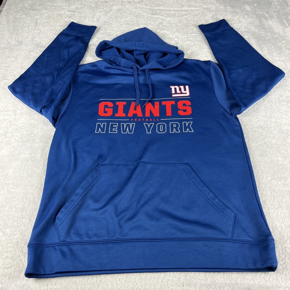 NFL Team Apparel Hoodie Mens Medium‎ Blue NY Giants Football Pullover